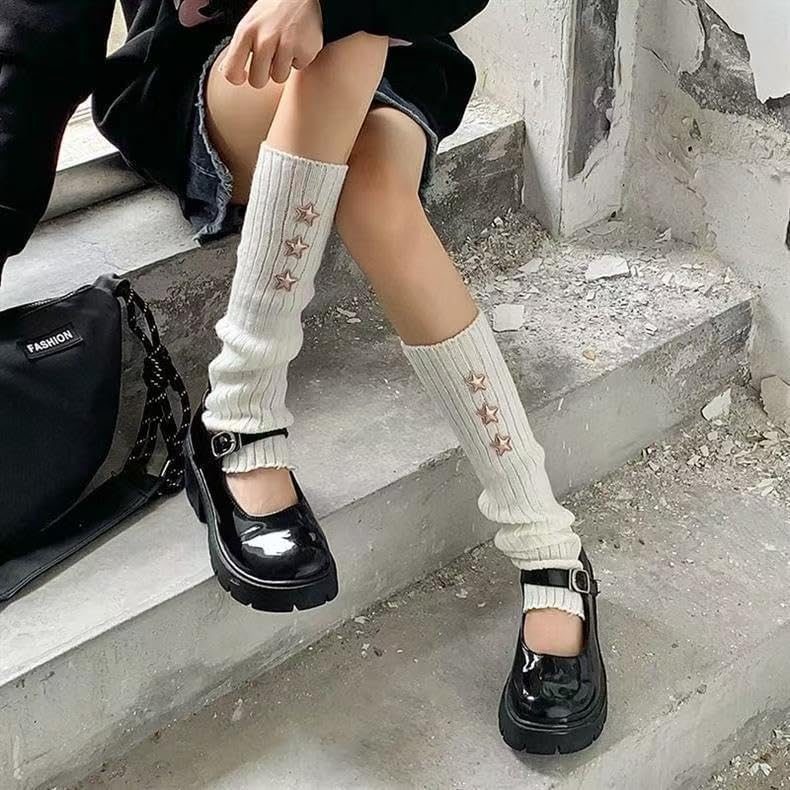 Gesranxs Star Leg Warmers for Girls Y2K Japanese Kawaii Harajuku Accessory Leg Warmers for Winter - Image 2